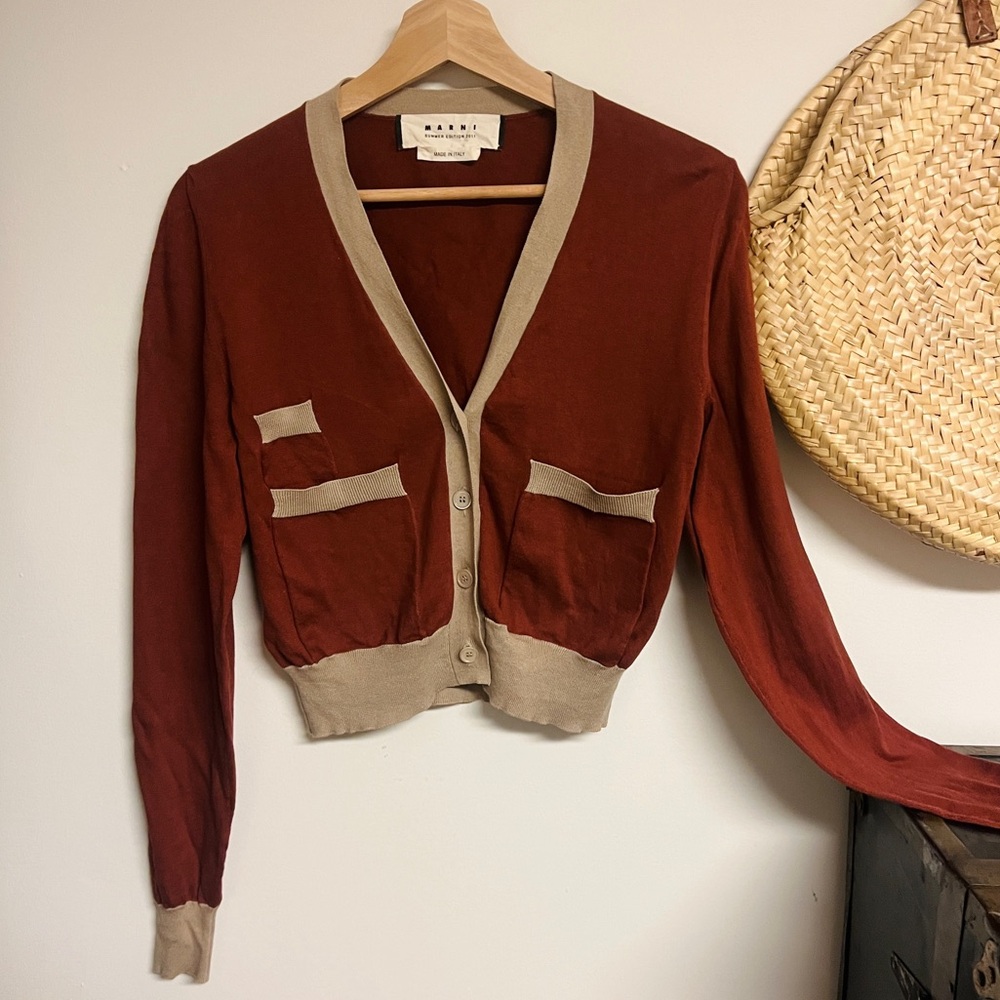 Marni Rust and Beige Cardigan